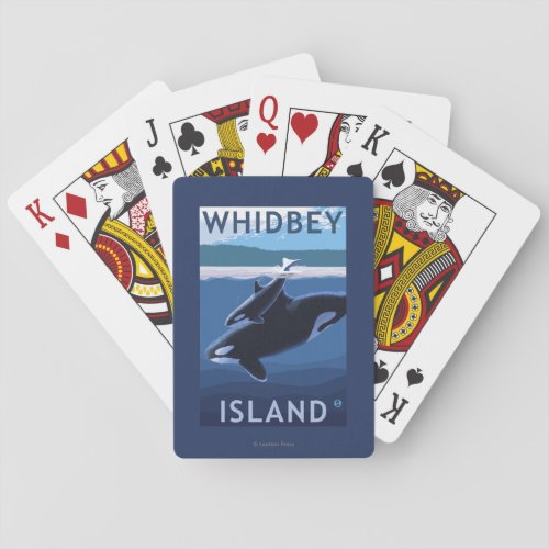 Whidbey Island WashingtonOrca and Calf Playing Cards