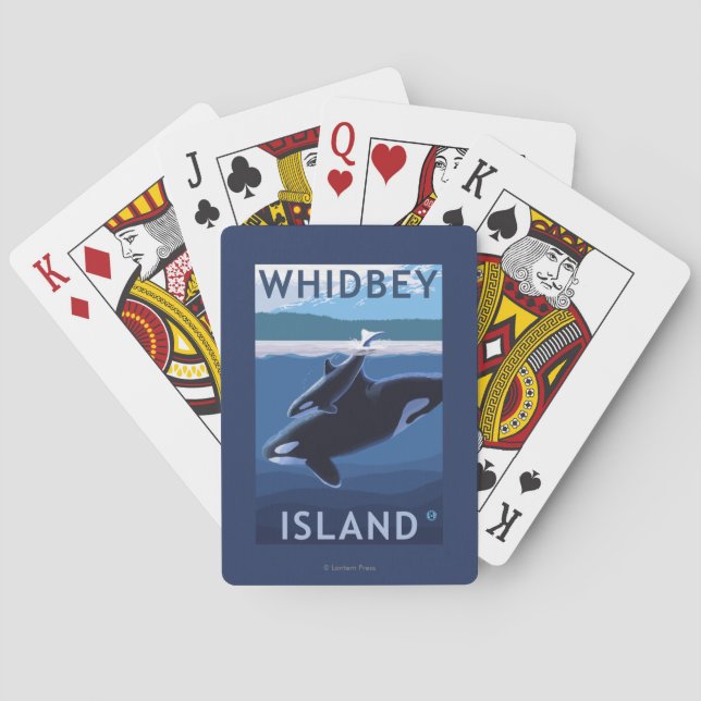 Whidbey Island, WashingtonOrca and Calf Poker Cards (Back)