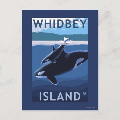 Whidbey Island WashingtonOrca and Calf Postcard
