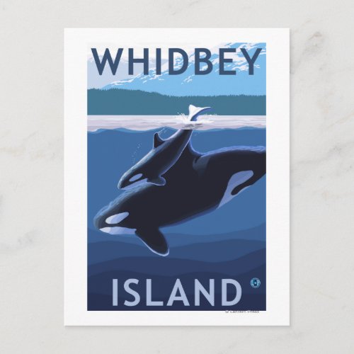 Whidbey Island WashingtonOrca and Calf Postcard