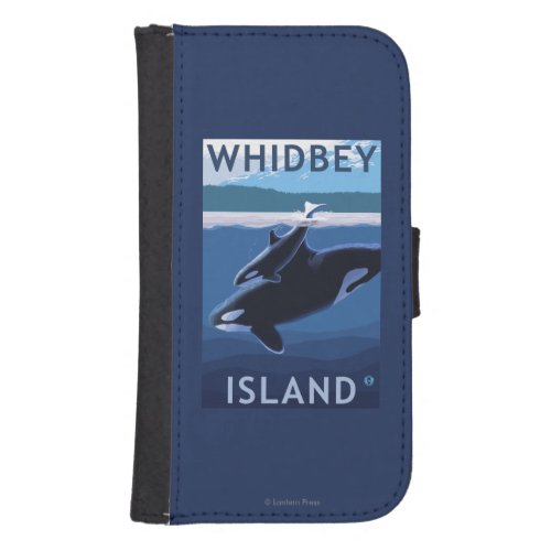 Whidbey Island WashingtonOrca and Calf Galaxy S4 Wallet Case
