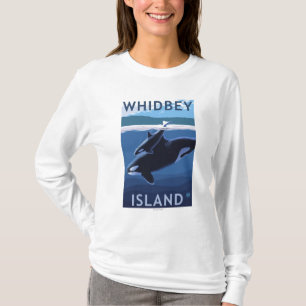 Whidbey Island, WashingtonOrca and Calf T-Shirt