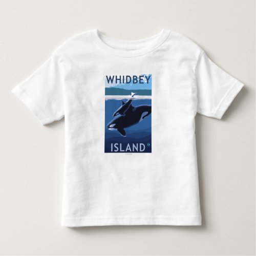 Whidbey Island WashingtonOrca and Calf Toddler T_shirt