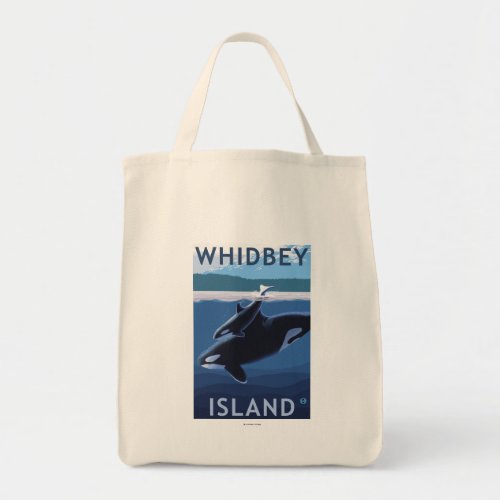 Whidbey Island WashingtonOrca and Calf Tote Bag