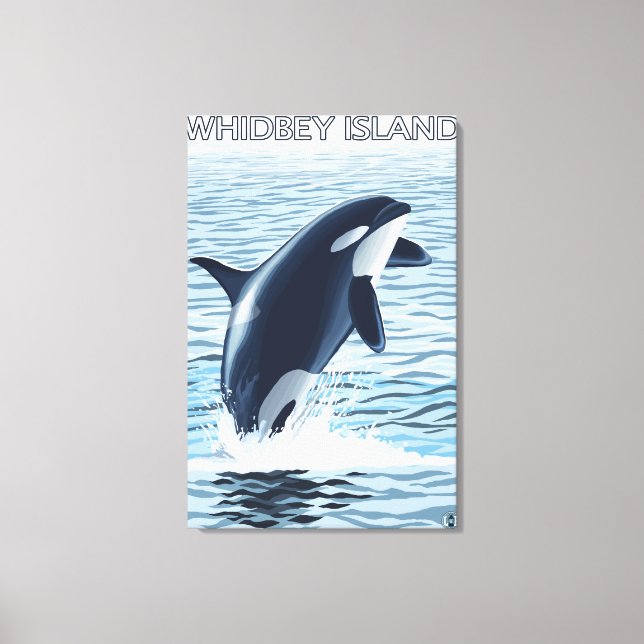 Whidbey Island, WashingtonOrca Jumping Canvas Print (Front)