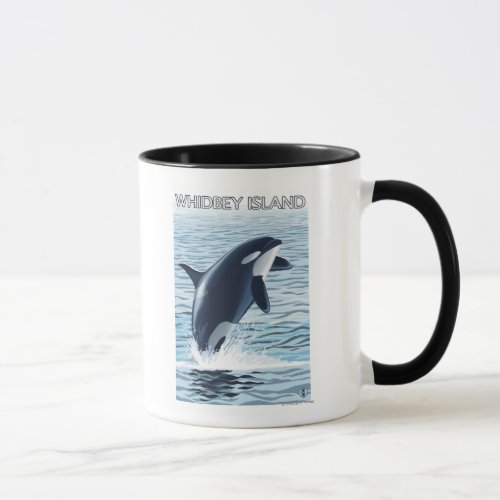 Whidbey Island WashingtonOrca Jumping Mug