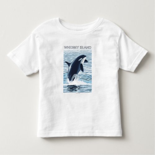 Whidbey Island WashingtonOrca Jumping Toddler T_shirt