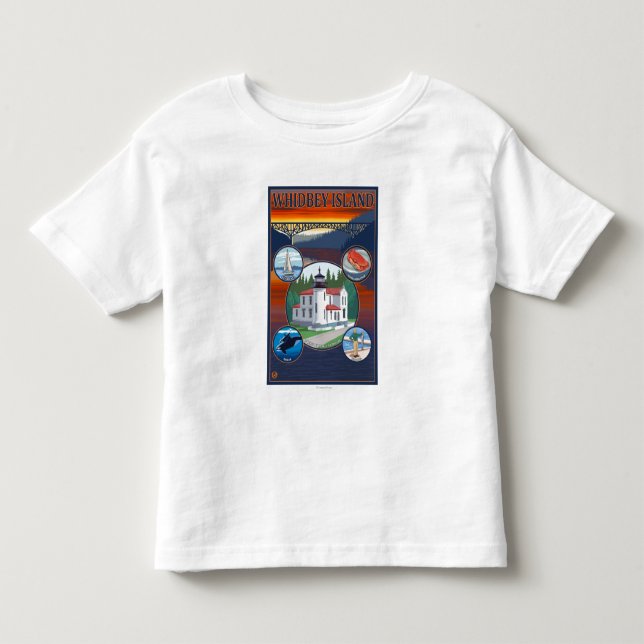 Whidbey Island, WashingtonScenic Travel Poster Toddler T-shirt (Front)