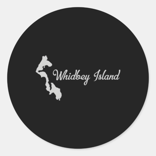 Whidbey Island With Map Classic Round Sticker (Front)