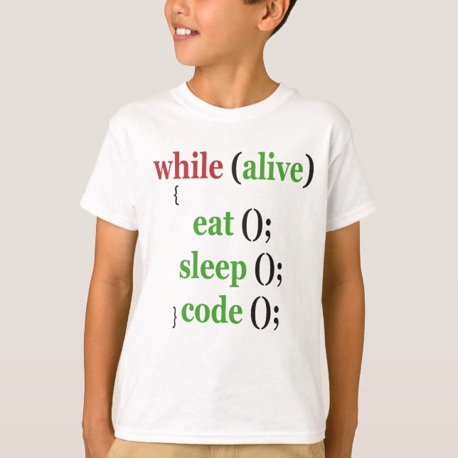 While Alive Eat Sleep Code Funny PRogrammer Gift T-Shirt (Front)