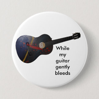 While my guitar gently bleeds button