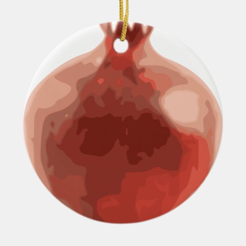 While Pomegranate Fruit Ceramic Ornament