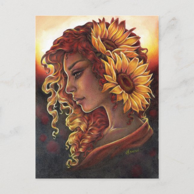 While Sunflowers Bloom Postcard (Front)