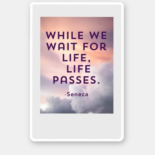 While We Wait for Life AestheticPolaroid  Stoic  Sticker