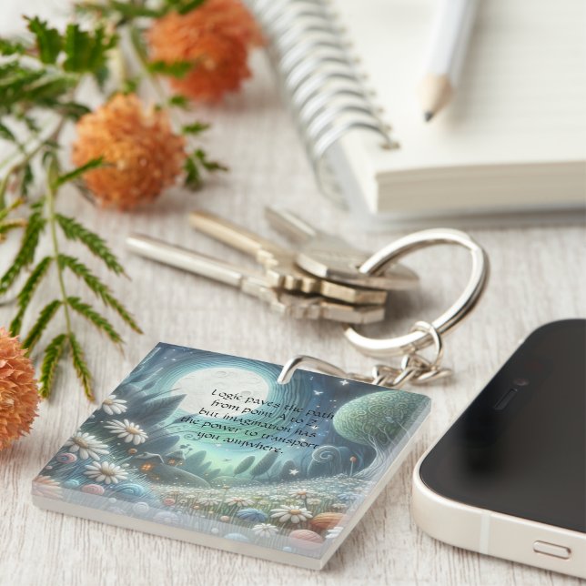 Whimical Night & Quote	 Keychain (Front Right)