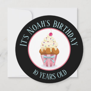 Whimicsal Cupcake w/ Lots of Icing Kids Birthday Invitation