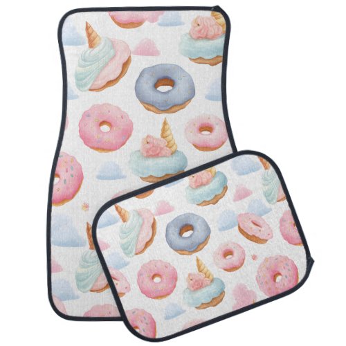 Whimisacal Unicorn Inspired Desserts Car Floor Mat