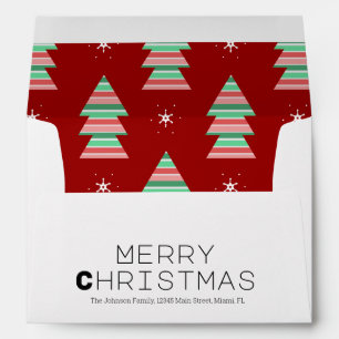 Whimiscal Christmas Trees Pattern Envelope
