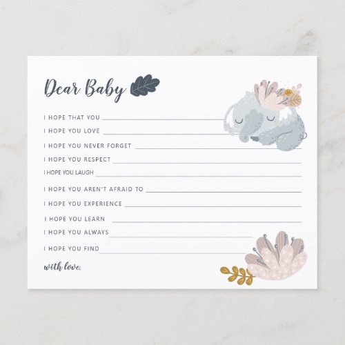 Whimiscal Elephant flowers wishes for baby Holiday Flyer