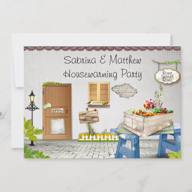 Whimiscal Garden Housewarming Party Invitation (Front)