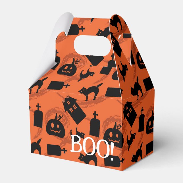 Whimiscal Halloween pattern Favor Boxes (Front Side)
