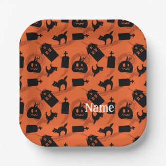 Whimiscal Halloween pattern Paper Plates