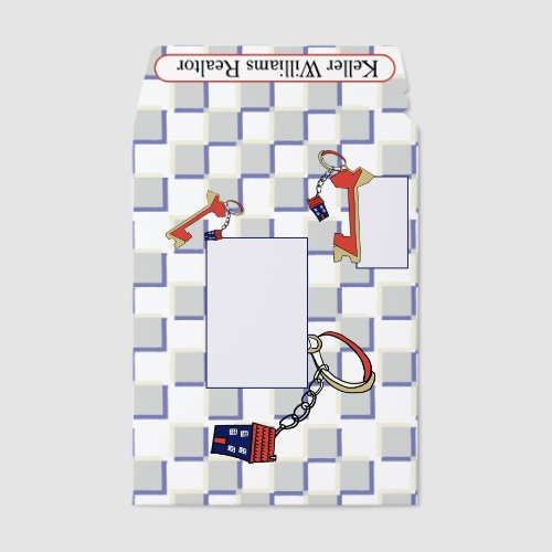 Whimiscal House Keychain Realtor Envelope Mailer