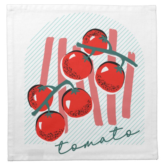 Whimiscal Italy Tomatoes  Cloth Napkin (Front)