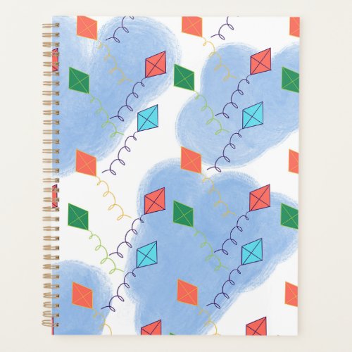 Whimiscal Kites Multicolored Sky Pattern Planner