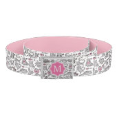 Whimiscal Pink and Gray Cartoon Cat Gift Ideas Belt (Coil)
