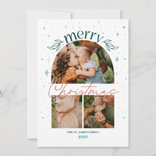 Whimisical Christmas Arch Multi_Photo Card 