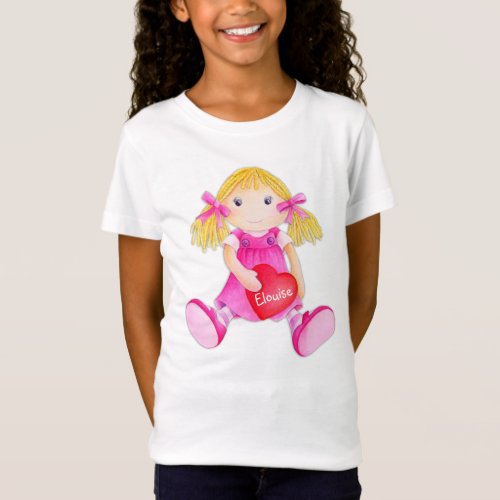 Whimscal rag doll girls add your name t_shirt