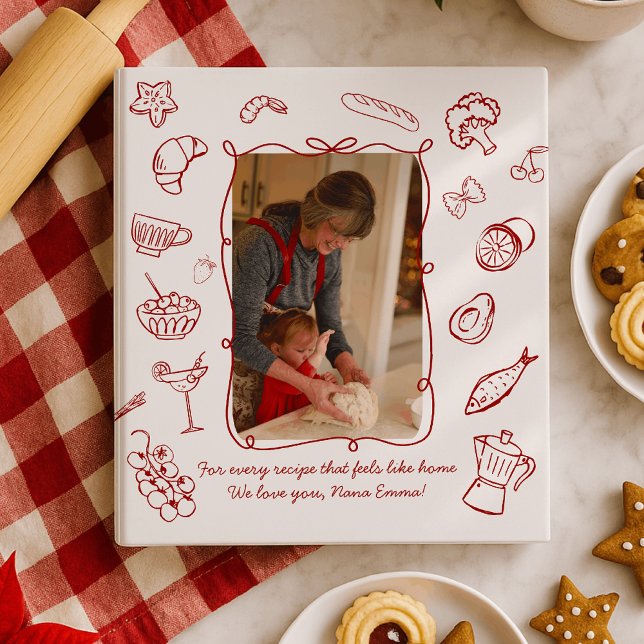 Whimscical, Hand drawn, Recipe binder, gfit  3 Ring Binder (Creator Uploaded)