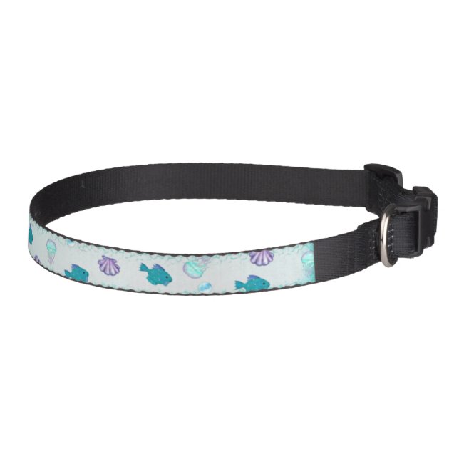 Whimsey Aquarium 2 Folk Art Pet Collar (Right)
