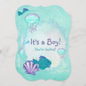 Whimsey Aquarium 2 ITS A BABY BOY GIRL SHOWER Invitation (Front/Back)