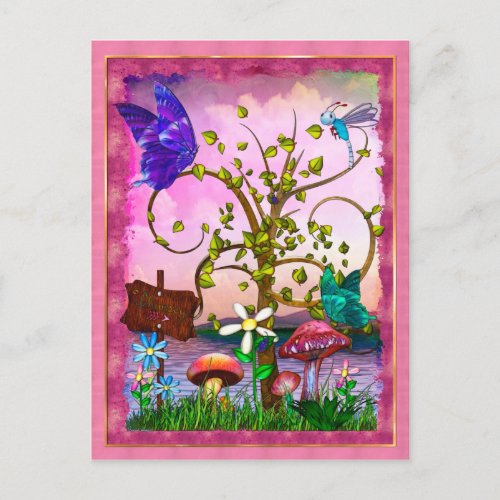 Whimsey Gardens Fantasy Art Postcard