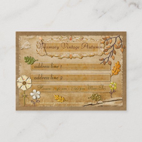 Whimsey Vintage Autumn Local or Online Business Card