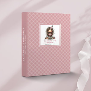 Whimsical 10th Birthday Girl Pink ring binder