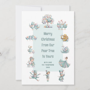 Whimsical 2027 Calendar 12 Days of Christmas Holiday Card