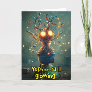 *~* Whimsical 29 Glow Funny Magical Christmas AP97 Letterpress Thank You Card