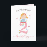 Whimsical 2nd birthday fairy girls cute pink  card<br><div class="desc">An adorable 2nd birthday card with the cutest little faires that you can personalise. The birthday fairy collection is perfect for little girls who adore magical creatures. You can choose between two types of card. You can choose either sily gloss paper or mattte paper. Matte, isa classic, all-around paper with...</div>