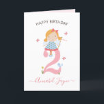 Whimsical 2nd birthday fairy girls cute pink  card<br><div class="desc">An adorable 2nd birthday card with the cutest little faires that you can personalise. The birthday fairy collection is perfect for little girls who adore magical creatures. You can choose between two types of card. You can choose either sily gloss paper or mattte paper. Matte, isa classic, all-around paper with...</div>