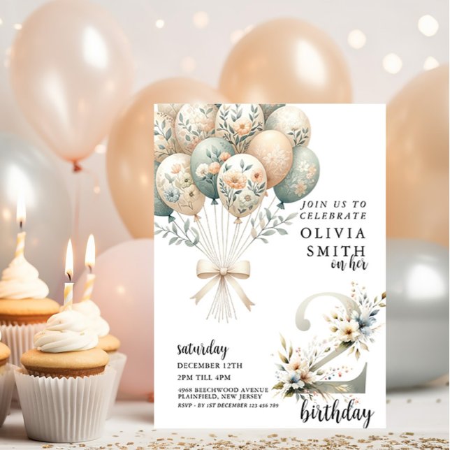 Whimsical 2nd Birthday  Invitation (Creator Uploaded)