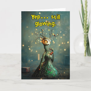 *~* Whimsical 33 Glow Funny Magical Christmas AP97 Letterpress Thank You Card