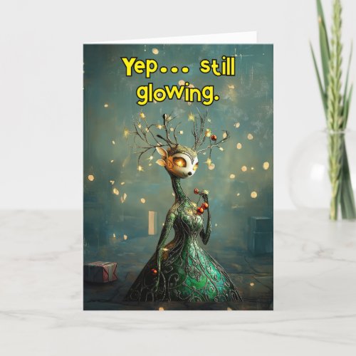 *~* Whimsical 33 Glow Funny Magical Christmas AP97 Thank You Card