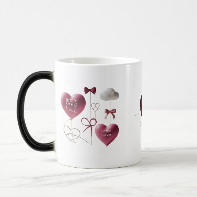 Whimsical 3D Balloon Hearts Color Morphing Mug  (Left)
