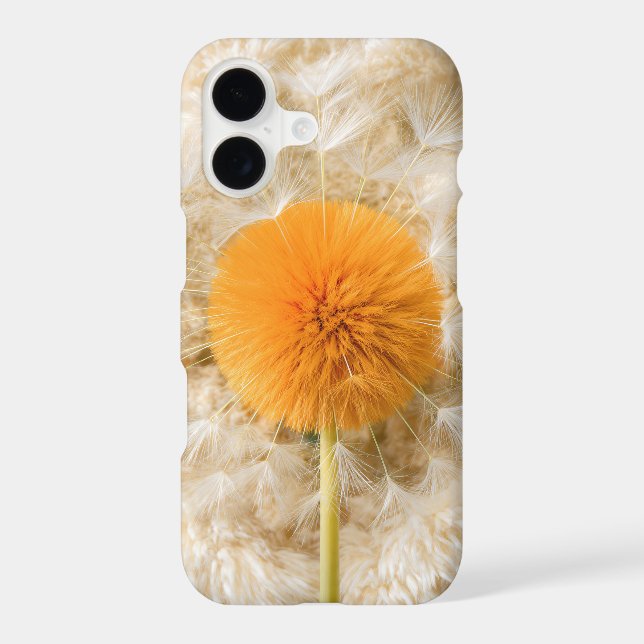 Whimsical 3D Textured Orange Dandelion Macro Art Case-Mate iPhone Case (Back)