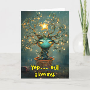 *~* Whimsical 40 Glow Funny Magical Christmas AP97 Letterpress Thank You Card