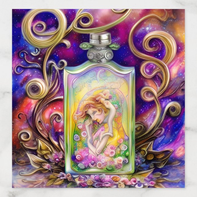 Whimsical 4k Shabby Chic Perfume Bottle Triptych Envelope Liner (Design)