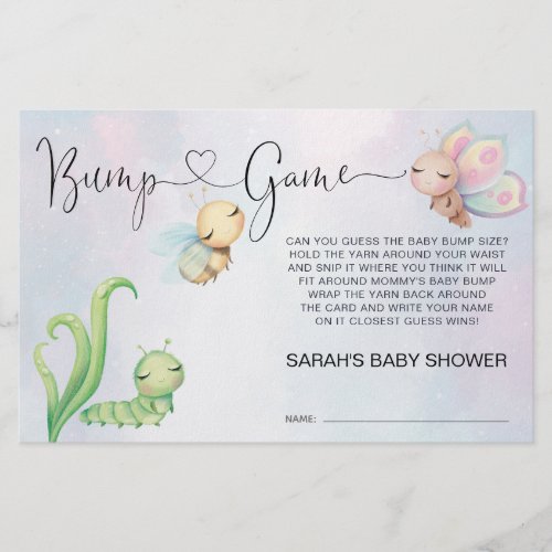 Whimsical A Little Love Bug Rainbow Baby Bump Game Flyer
